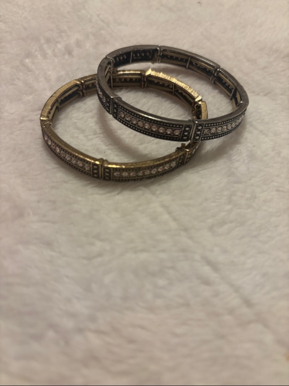 Plunder Gold and Silver Pavé Crystal Bangle Set